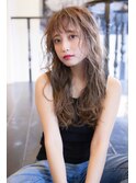 大人かわいい前髪セシルカットココアブラウンフリンジウェーブ