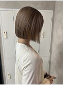 ミルクティーベージュ/切りっぱなしボブ/ミニボブ