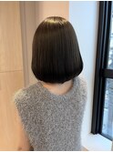 20代30代暗髪グレージュボブ