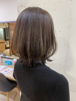 前髪 アンブレラカラー こなれミディ イメチェン ウェーブパーマ