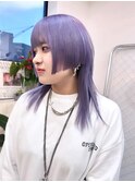 ウルフカットラベンダーアッシュ姫カット