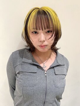 ローエ バイ デコ(Rohe by DECO) 【廣川】ボブウルフ/low mix/イエローカラー