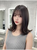 外ハネミディアムレイヤー/韓国カット/小顔カット