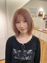 ナンプウ(Nanpu) ピンクベージュ×レイヤーカット