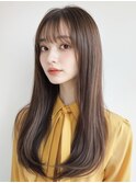 ロングヘアー ラベンダー ベージュ 髪質改善 赤坂見附 美容室