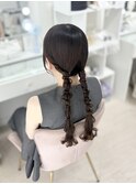 ツイン編みおろし