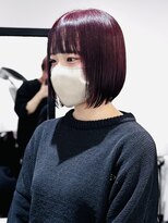 ジェムヘアスタジオ 平塚西口店(Gem Hair Studio)&nbsp;Gem Hair Studio 姉崎　ぱつっとボブ×チェリーレッド