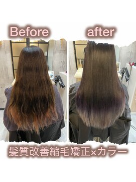 エテルネ 大宮店(E:terne) ブリーチ毛だけど矯正&カラー