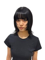 オリンテ バイ レシッド 表参道(orente by rcid)&nbsp;【谷】顔まわりレイヤー/切りっぱなしロブ/ブルーブラック