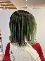 アズールサン 草加西口店(azule-sun)&nbsp;バレイヤージュ,白髪ぼかし,ライムグリーン,外ハネボブ【草加】