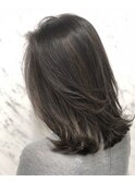 かきあげ×切りっぱなし×ハイライトグレージュ  Allure千葉英樹