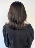ダークグレージュ_Aラインボブかきあげロング_ba330414