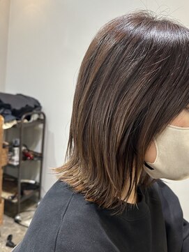 ワ ヘアー(wa-hair) 小顔レイヤー外ハネボブ　シルキーベージュ髪質改善大人インナー