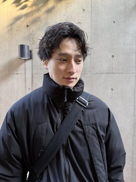 ジェノ(JENO by apish) メンズ/ウルフ/アッシュブラック/カルマパーマ/ベリーショート