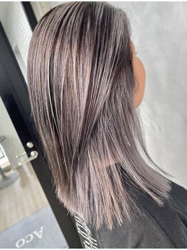 アコ(Aco) バレイヤージュ/エアタッチ/シルバー/グレージュ