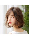 外ハネボブデジタルパーマナチュラルカール艶感