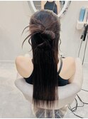 リボンカチモリハーフアップ/心斎橋ヘアセット