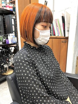 ヘアースペース エートゥーゼット(HairSpace AtoZ) アンブレラカラー/フェイスフレーミング/オレンジカラー