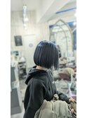 パッツンボブ/ネイビーカラー