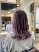 バレイヤージュ×ピンクラベンダー