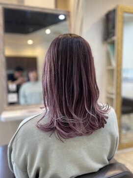 ヘアサロン リボーン(Hair salon Reborn) バレイヤージュ×ピンクラベンダー