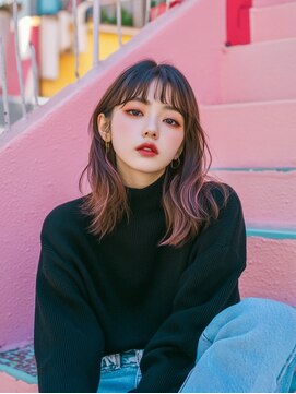 グラッジ 池袋(GLADGE) グラデーションカラー、ピンク