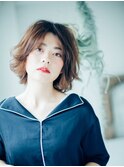 センターパート大人ロブ