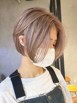 エリマ 武蔵小杉(elima) ダブルカラー切りっぱなしボブミルクティーベージュ30代武蔵小杉