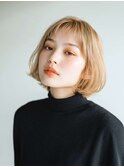 くびレイヤーエモージュ前髪モテベージュレイヤーミディ/高円寺