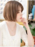 外国人風ミルクティーブラウン前下がりボブa上尾20代30代40代