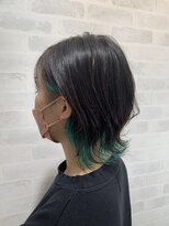 クラッチバイシオンアグリゲイト(CLUTCH by Zi-on aggregate)&nbsp;インナーカラー×ネイビーグレー×ウルフショート