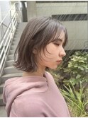 チョコレートカラーのプリカールレイヤーボブ