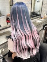 オズ 梅田店(OZ)&nbsp;ネイビー×ホワイトピンク×ブラック/エクステ40枚