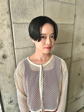 リール(rire) デザインカラーレイヤーカットウェットヘア夏オリーブベージュ