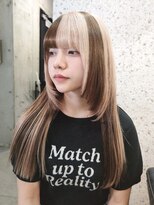 ラニヘアサロン(lani hair salon)&nbsp;ミルクティー/ブロッキングカラー/デザイン