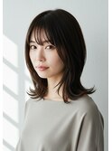30代40代50代外ハネミディアムレイヤー髪質改善白髪染め