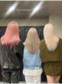 12501渋谷ダブルカラー韓国レイヤーカット春色ハイトーンカラー