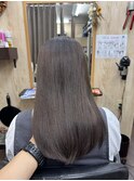 マロンベージュ×髪質改善ストレート