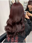 15448髪質改善チェリーレッド黒髪アッシュブラックワインレッド
