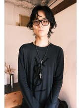 ソーレ(sole) yosukeメンズウルフパーマメンズミディアムニュアンスパーマ