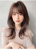 似合わせカット愛され斜めバングくせ毛風カール#342f0917