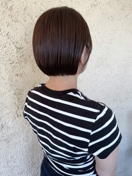 プリモ ココ 鍋島店(Primo coco.) ボブ 髪質改善 酸性ストレート アッシュブラウン ミニボブ 艶髪