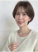 オリーブグレージュ小顔ひし形ショートマッシュA13大宮30代40代