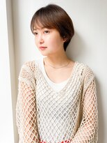 ネイヴィル オモテサンドウ(navile omotesando)&nbsp;丸みショートシースルーバング20代30代前髪顔周りブラウン