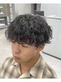 メンズ 波巻きパーマ