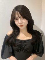 ロンドエニカ 大宮(Lond enika)&nbsp;韓国風ヘアアッシュカラーレイヤーロンググレーベージュ[大宮]