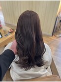 ブラウン/ベージュ/ブリーチなし/透明感カラー/ダブルカラー/