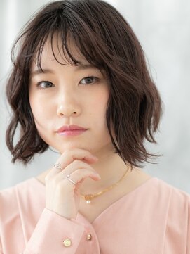 ドクターズ サロン ラブ(Dr's Salon LAB) 暖色カラーでシースルー前髪の柔らか大人ボブm古河20代30代40代