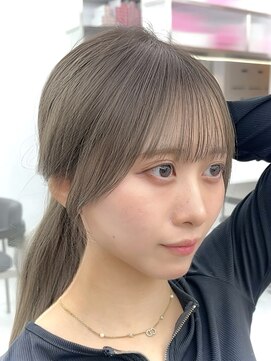 ビューブルー 亀戸錦糸町(VIEW BLUE) 美髪カールグレージュ韓国ヘアロングセミディ似合わせ前髪