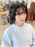 【morio成増 セリザワ】切りっぱなしボブ 強めパーマ